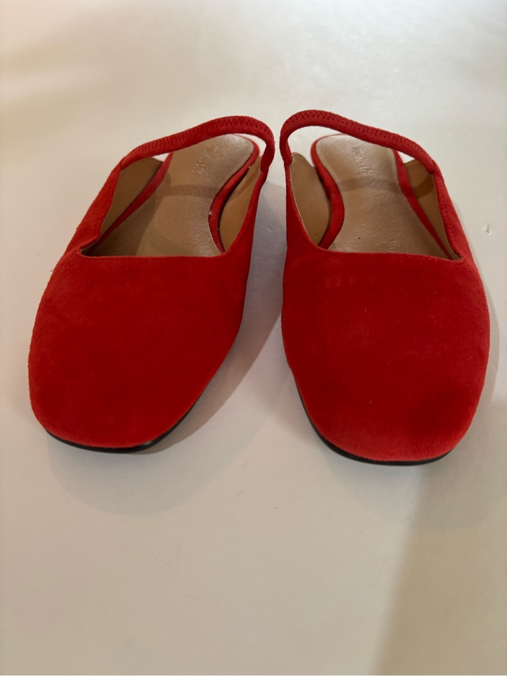 Madewell Red Suede Mary Jane Slide Mules - Picture 3 of 8
